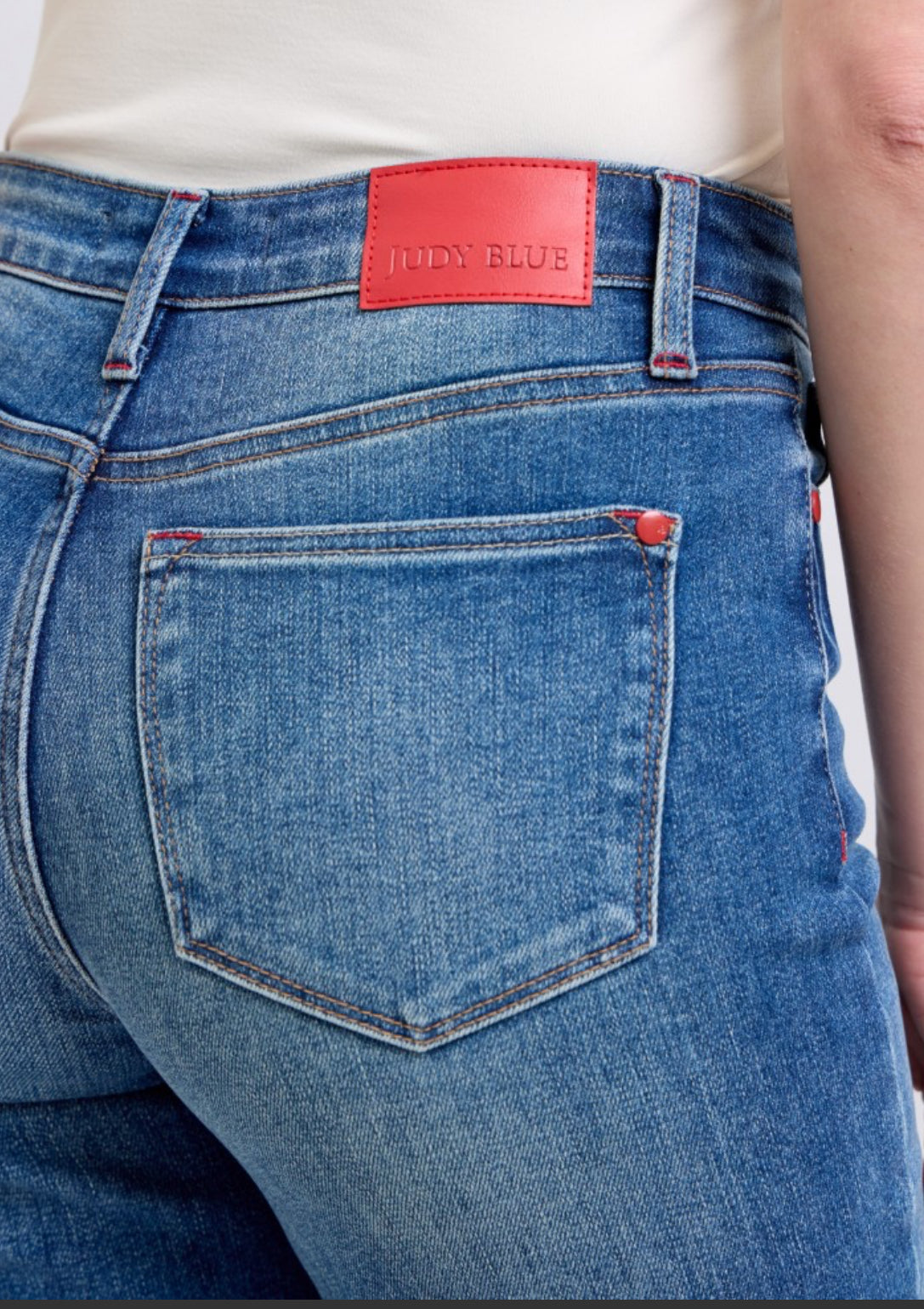 Judy Blue Plaid Print Cuff Jeans