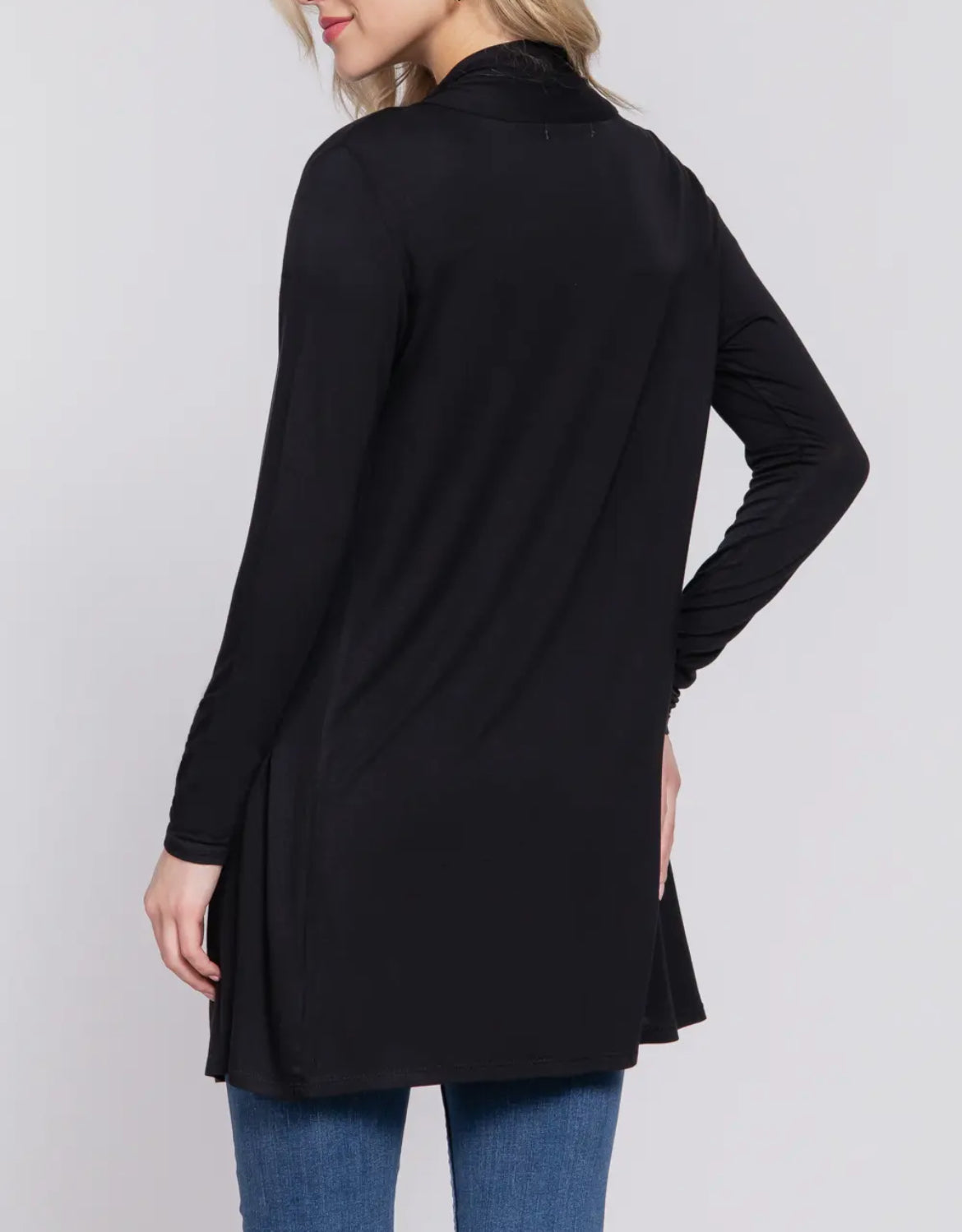 Long Sleeve Front Open
Rayon Jersey Long Cardigan