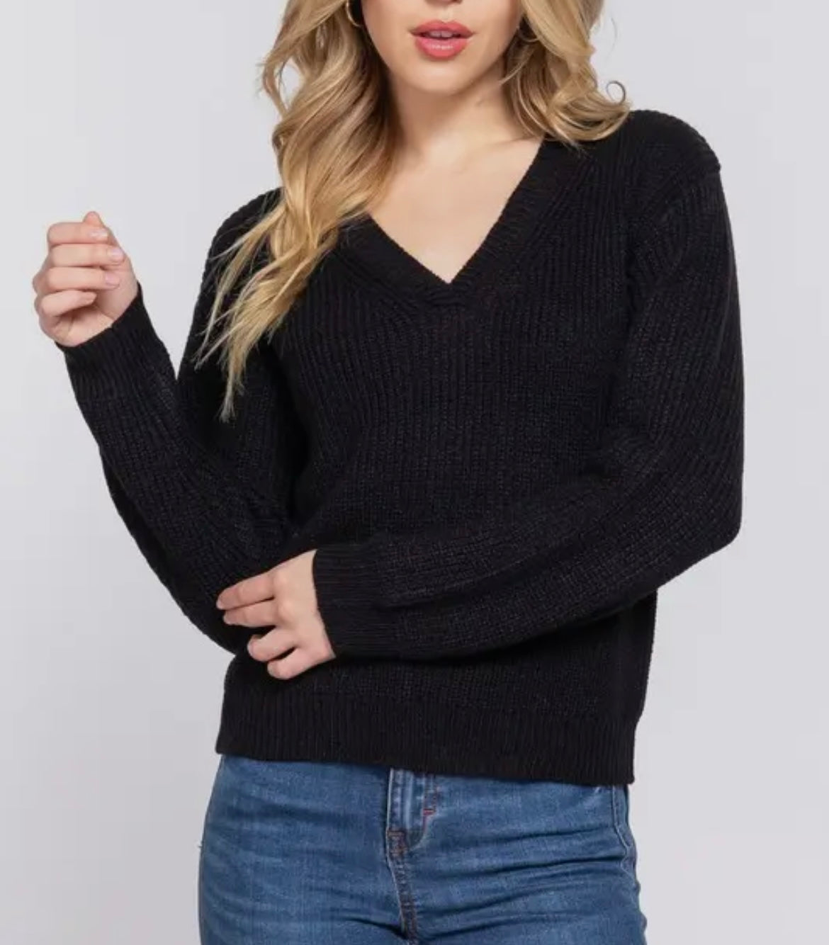 Long Sleeve V-Neck Sweater
