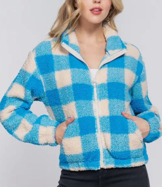 Long Sleeve  Faux Fur Jacket